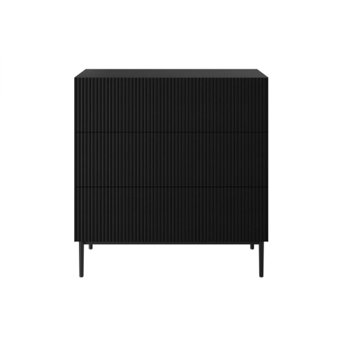 Komoda z szufladami Nicole 100 cm - czarny mat / czarne nóżki
